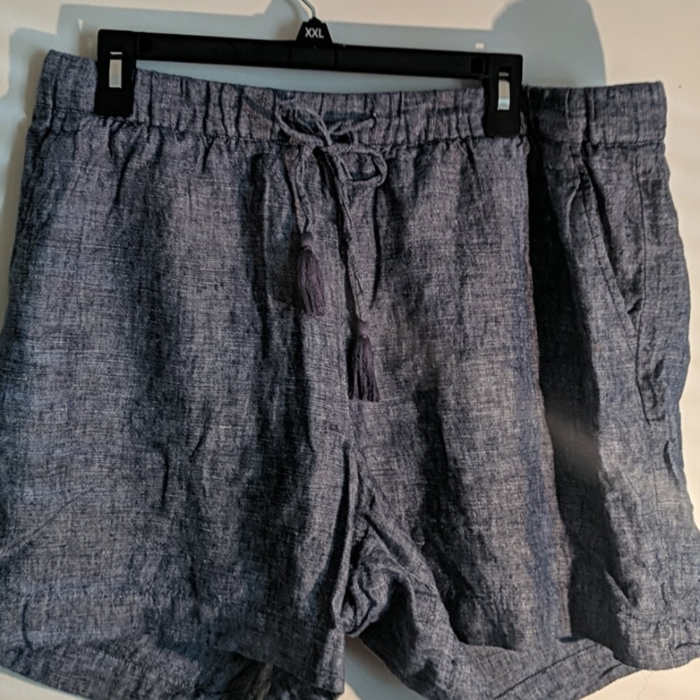 Talbots blue linen shorts sz size XL
